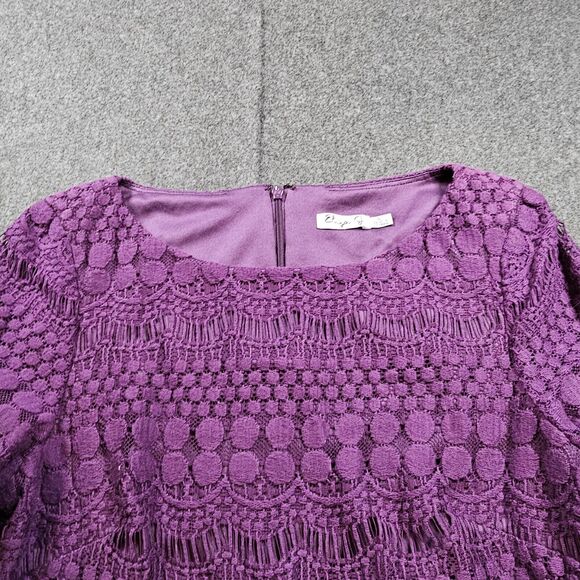 Eliza J Dress Womens Size 6 Purple Lace Work Wedding Guest Cocktail Formal Date - Picture 10 of 11